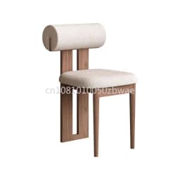 Retro Solid Wood Dining Table Chair Home Desk Backrest Chair French Wabi Sabi Style Nordic Medieval Designer Makeup Chairs