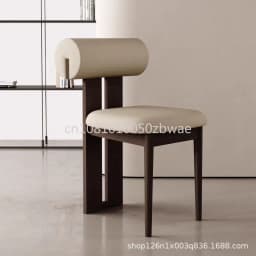 Retro Solid Wood Dining Table Chair Home Desk Backrest Chair French Wabi Sabi Style Nordic Medieval Designer Makeup Chairs