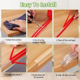 Transparent PVC Baby Protection Strip with Double-Sided Tape Anti-Bumb Kid Safety Table Edge Furniture Guard Corner L Protectors
