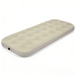 Beige Flocked Inflatable Mattress Portable Air Bed for Home Camping Travel Guest Room