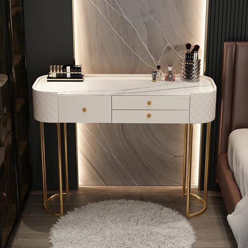 Glass luxury dressing table,household small modern minimalist dressing table,bedroom ins style storage cabinet, integrated table