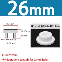 White Silicone Rubber Seal Hole Plugs Hollow Blanking End Cap Bore 6.8-201.5mm T Type Stopper Dustproof Plug Pipe Inserts