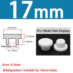 White Silicone Rubber Seal Hole Plugs Hollow Blanking End Cap Bore 6.8-201.5mm T Type Stopper Dustproof Plug Pipe Inserts