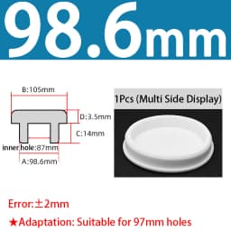 White Silicone Rubber Seal Hole Plugs Hollow Blanking End Cap Bore 6.8-201.5mm T Type Stopper Dustproof Plug Pipe Inserts