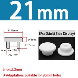 White Silicone Rubber Seal Hole Plugs Hollow Blanking End Cap Bore 6.8-201.5mm T Type Stopper Dustproof Plug Pipe Inserts