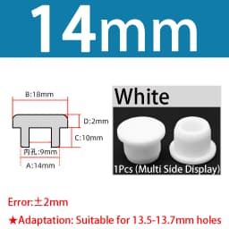 White Silicone Rubber Seal Hole Plugs Hollow Blanking End Cap Bore 6.8-201.5mm T Type Stopper Dustproof Plug Pipe Inserts