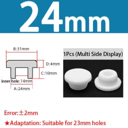 White Silicone Rubber Seal Hole Plugs Hollow Blanking End Cap Bore 6.8-201.5mm T Type Stopper Dustproof Plug Pipe Inserts