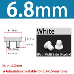 White Silicone Rubber Seal Hole Plugs Hollow Blanking End Cap Bore 6.8-201.5mm T Type Stopper Dustproof Plug Pipe Inserts