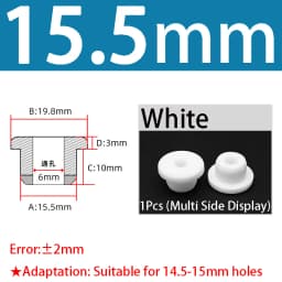 White Silicone Rubber Seal Hole Plugs Hollow Blanking End Cap Bore 6.8-201.5mm T Type Stopper Dustproof Plug Pipe Inserts
