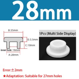 White Silicone Rubber Seal Hole Plugs Hollow Blanking End Cap Bore 6.8-201.5mm T Type Stopper Dustproof Plug Pipe Inserts