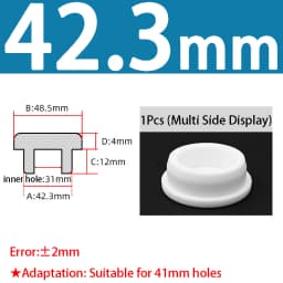 White Silicone Rubber Seal Hole Plugs Hollow Blanking End Cap Bore 6.8-201.5mm T Type Stopper Dustproof Plug Pipe Inserts