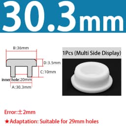 White Silicone Rubber Seal Hole Plugs Hollow Blanking End Cap Bore 6.8-201.5mm T Type Stopper Dustproof Plug Pipe Inserts