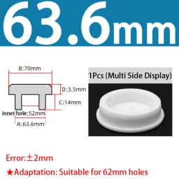 White Silicone Rubber Seal Hole Plugs Hollow Blanking End Cap Bore 6.8-201.5mm T Type Stopper Dustproof Plug Pipe Inserts