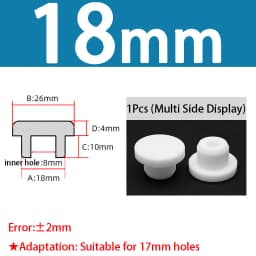 White Silicone Rubber Seal Hole Plugs Hollow Blanking End Cap Bore 6.8-201.5mm T Type Stopper Dustproof Plug Pipe Inserts
