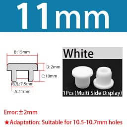 White Silicone Rubber Seal Hole Plugs Hollow Blanking End Cap Bore 6.8-201.5mm T Type Stopper Dustproof Plug Pipe Inserts