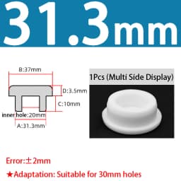 White Silicone Rubber Seal Hole Plugs Hollow Blanking End Cap Bore 6.8-201.5mm T Type Stopper Dustproof Plug Pipe Inserts
