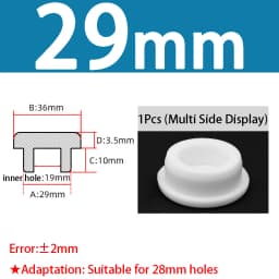 White Silicone Rubber Seal Hole Plugs Hollow Blanking End Cap Bore 6.8-201.5mm T Type Stopper Dustproof Plug Pipe Inserts