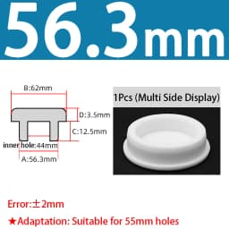 White Silicone Rubber Seal Hole Plugs Hollow Blanking End Cap Bore 6.8-201.5mm T Type Stopper Dustproof Plug Pipe Inserts
