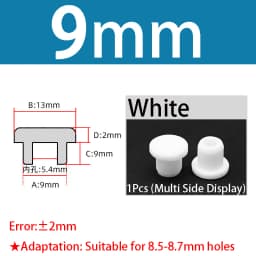 White Silicone Rubber Seal Hole Plugs Hollow Blanking End Cap Bore 6.8-201.5mm T Type Stopper Dustproof Plug Pipe Inserts