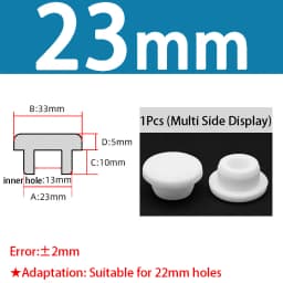 White Silicone Rubber Seal Hole Plugs Hollow Blanking End Cap Bore 6.8-201.5mm T Type Stopper Dustproof Plug Pipe Inserts