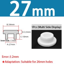 White Silicone Rubber Seal Hole Plugs Hollow Blanking End Cap Bore 6.8-201.5mm T Type Stopper Dustproof Plug Pipe Inserts
