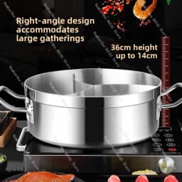Stainless Steel Dual Hot Pot | Thickened Large-Capacity Pot for Home & Induction Cooking