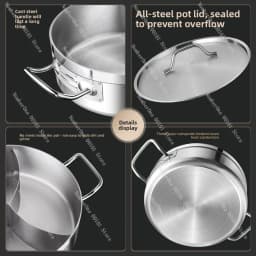 Stainless Steel Dual Hot Pot | Thickened Large-Capacity Pot for Home & Induction Cooking