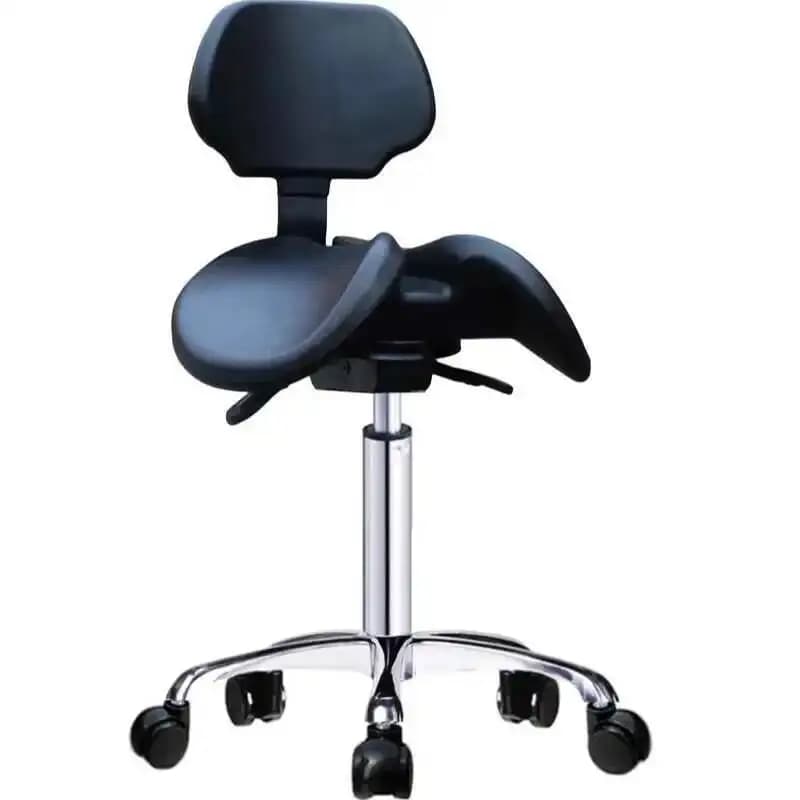 Hydraulic Saddle Dentist Chair Height Adjustable Stool With Backrest Rolling for Clinic Office Medical Spa Massage Make Salons