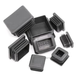 Black Rectangular Blanking End Cap Tube Plug Foot Pad Plastic Square Table and Chair Decorative Cover 10mm~100mm