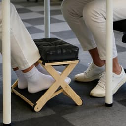 Wooden Desk Foot Stool Double-Layer Non-Slip Ergonomic Leg Rest Office Desk Footrest for Home Dorm Office Apartment Study