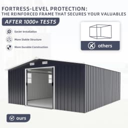 Outdoor Storage Shed 6x4 FT Large Metal Utility Tool Sheds with Floor Frame Steel Garden Shed for Backyard Garden Patio Lawn