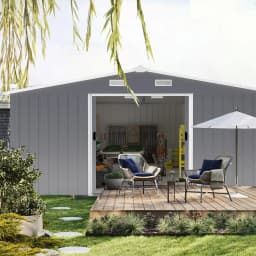Outdoor Storage Shed 6x4 FT Large Metal Utility Tool Sheds with Floor Frame Steel Garden Shed for Backyard Garden Patio Lawn