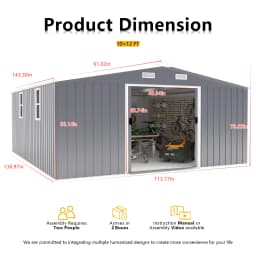 Outdoor Storage Shed 6x4 FT Large Metal Utility Tool Sheds with Floor Frame Steel Garden Shed for Backyard Garden Patio Lawn