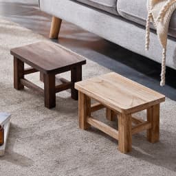 All Solid Wood Small Stool, Retro Shoe Changing Stool, Coffee Table Stool, Paulownia Small Bench