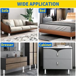 4PCS Adjustable Furniture Couch Cabinet Legs , Heavy Duty Adjustable Height Replacement Legs for Dresser/Sofa/Bed/Chair
