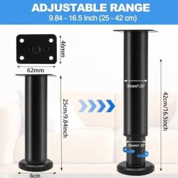 4PCS Adjustable Furniture Couch Cabinet Legs , Heavy Duty Adjustable Height Replacement Legs for Dresser/Sofa/Bed/Chair