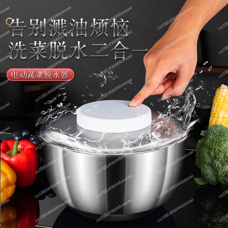 Fruit and vegetable washing and drying machine - stainless steel electric vegetable dehydrator