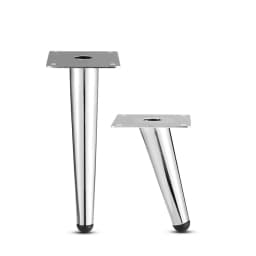 4Pcs Tapered Chrome Furniture Legs 10-45CM Metal Feet for Sofa Table Cabinet Stool Chair - Home Decor Accessories