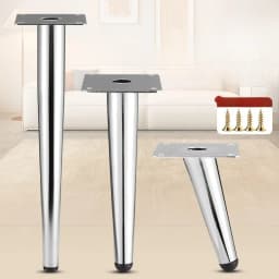 4Pcs Tapered Chrome Furniture Legs 10-45CM Metal Feet for Sofa Table Cabinet Stool Chair - Home Decor Accessories