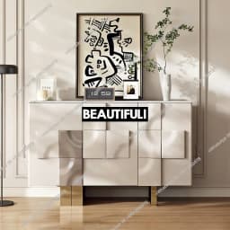 Light luxury solid wood dining side cabinet Modern simple living room decoration Bedroom locker