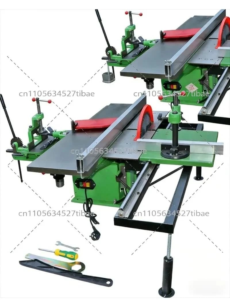 Multifunctional Woodworking Machine — Table Saw, Planer, Jointer with Mobile Push Table, Heavy-Duty Portable Power Tool