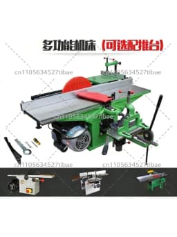 Multifunctional Woodworking Machine — Table Saw, Planer, Jointer with Mobile Push Table, Heavy-Duty Portable Power Tool