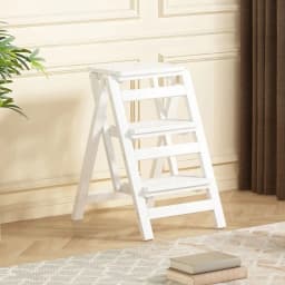 Rustic Vintage Creative Solid Wood Thick 2-Step Ladder Stool Chair Mobile Space Saving Lightweight Home Decor Novelty New Indoor