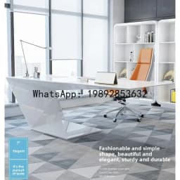 T20- Simple Modern White Lacquer Creative Fashion Executive Desk Irregular Shape
