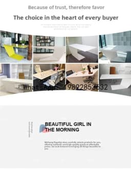 T20- Simple Modern White Lacquer Creative Fashion Executive Desk Irregular Shape