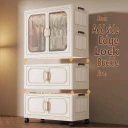 No-Install Foldable Baby Wardrobe – Multilayer Toy Storage Cabinet for Living Room & Bedroom, Space-Saving Clothes Organizer