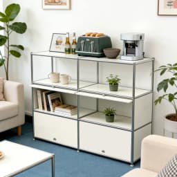 Module Steel Living Room Storage Cabinet Rack Kitchen Sideboard Dining Side Locker Nightstand Flip Sofa Side Cabinet Bookshelf