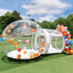 Commercial PVC Transparent Crystal Dome Inflatable Balloon Tent Electric Blower Screen Printed Waterproof Durable Snow Globe