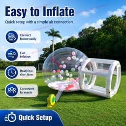 Commercial PVC Transparent Crystal Dome Inflatable Balloon Tent Electric Blower Screen Printed Waterproof Durable Snow Globe