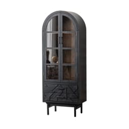 K Black new Italian side cabinet, tempered glass large storage high cabinet